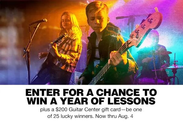 Win $200 Guitar Center Gift Card with Back to School Sweepstakes