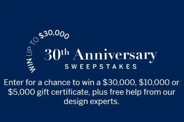 Frontgate 30th Anniversary Sweepstakes: Win $45,000+ Gift Certificates