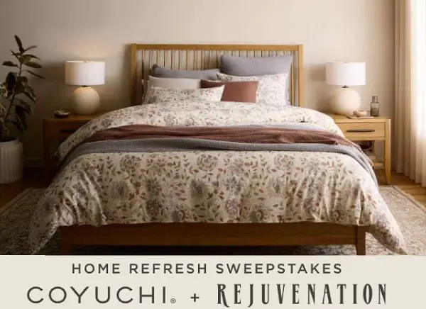 Rejuvenation Coyuchi Home Décor Giveaway: Win Over $3,000 Home Makeover Package