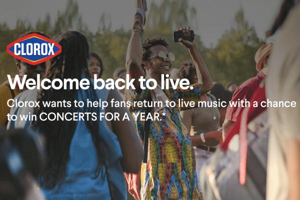 Clorox Free Concert Sweepstakes 2022