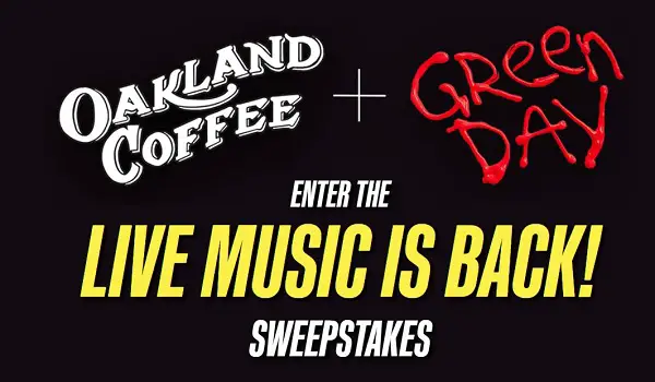 Oakland Coffee Works Green Day Live Music Concert Sweepstakes