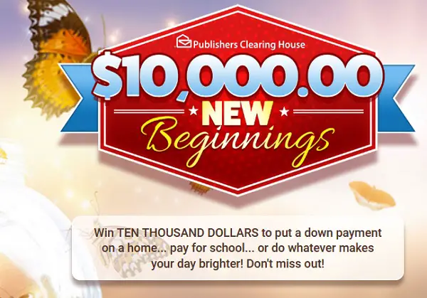 PCH $10K New Begin Sweepstakes