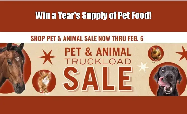 Win a Year’s Supply of Animal & Pet Food Giveaway