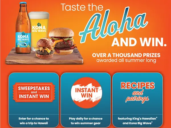 King’s Hawaiian Say Aloha Summer Sweepstakes (1120 Prizes)