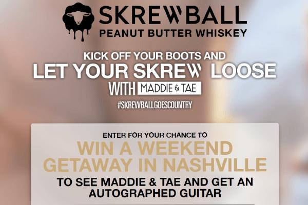 Skrewball Peanut Butter Whiskey Maddie & Tae Sweepstakes