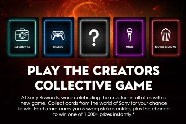 Sony Rewards Creators Collective Game Sweepstakes