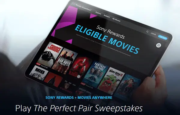 Sony Rewards The Perfect Pair Instant Win Game
