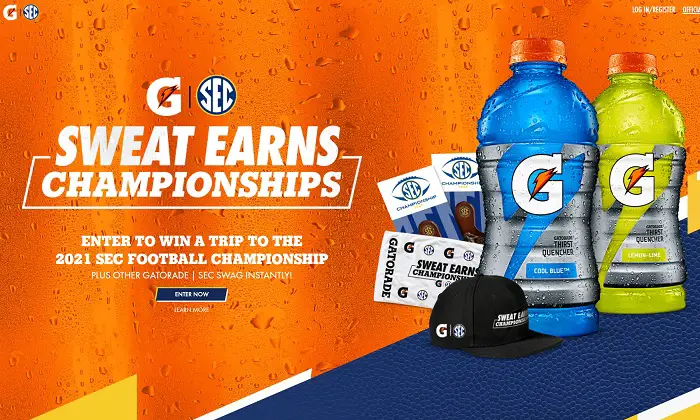 Gatorade Sweat Earns Championships Instant Win Game Sweepstakes