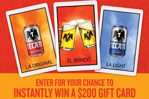 Tecate Beer Cinco De Mayo Instant Win Game: Win $200 Gift Card (50 Winners)
