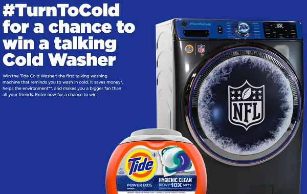 Tide Cold Washer Sweepstakes: Win NFL Talking Cold Washer