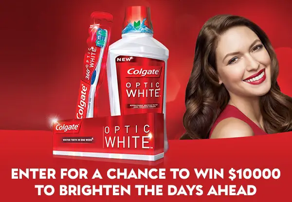 Colgate Optic White Bright Smiles Sweepstakes: Win $10000 Cash!