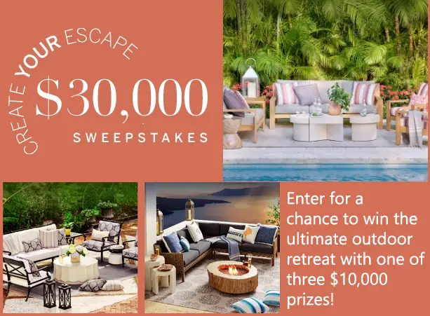 Frontgate Outdoor Escape Sweepstakes (3 Winners)