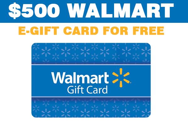 $500 Walmart e-Gift Card Sweepstakes
