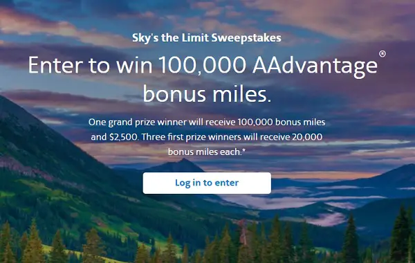 American Airlines AAdvantage eShopping Sweepstakes 2026 – Win 100,000 AAdvantage® Miles + $2,500 Cash
