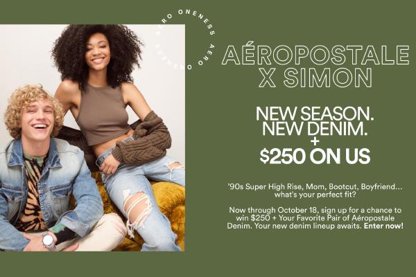 Aeropostale X Simon Sweepstakes: Win a $250 Aeropostale gift card and $100 Simon Gift card