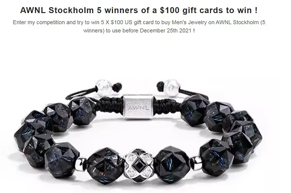 AWNL Stockholm $100 Gift Card Giveaway (5 Winners)
