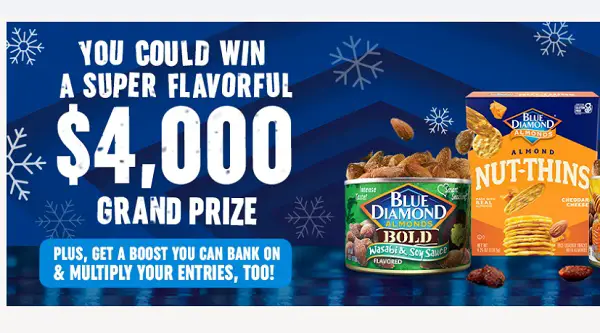 Blue Diamond- Super Holiday Sweepstakes: Win 4K Cash