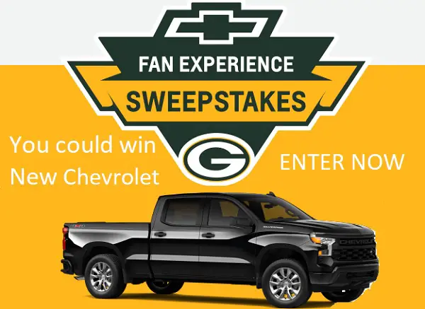 Chevy Packers Fan Experience Sweepstakes: Win Brand New Chevrolet