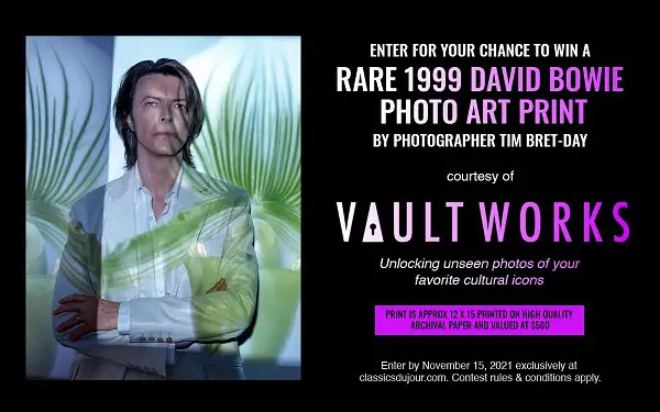 Win a Rare David Bowie Photo Art Print from Classics Du Jour!