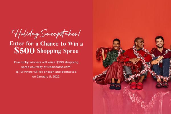 Dearfoams $500 Holiday Shopping Spree Giveaway