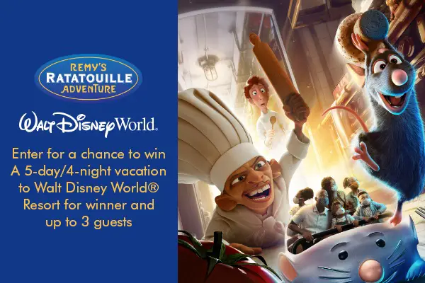 Disney Remy’s Ratatouille Adventure Sweepstakes: Win A Trip to Disney World