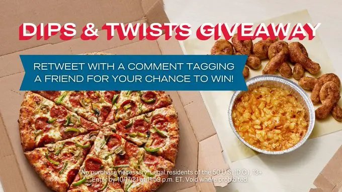 Domino's Dips and Twists Twitter Giveaway: Win $50 e-gift Card