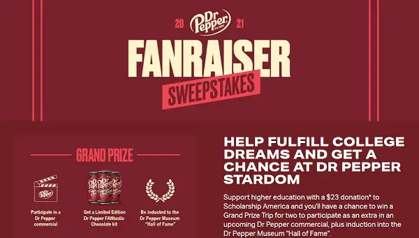 Dr Pepper FAN-raiser Sweepstakes: Win A Trip and A FANtastic Chocolate Kit