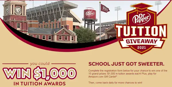 Dr Pepper Tuition Giveaway 2021: Win $1000 in Tuition Award