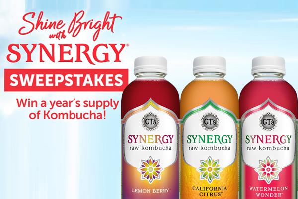 Win a full-year supply of SYNERGY Raw Kombucha!