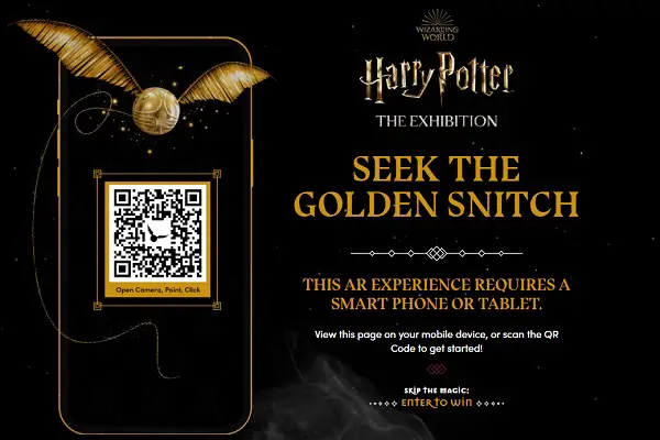 Harry Potter: The Exhibition ‘Seek the Golden Snitch’ Sweepstakes 2021