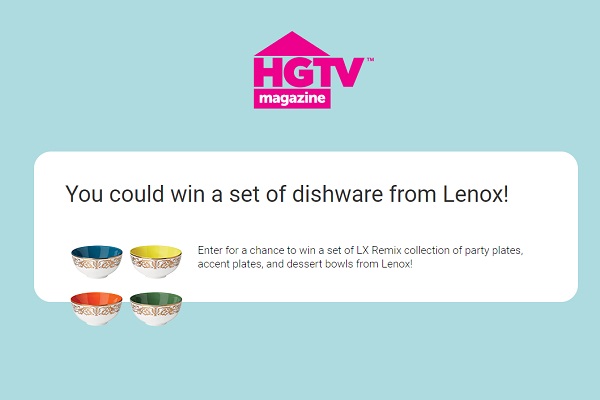 HGTV 2021 October Birthday Dishware Sweepstakes