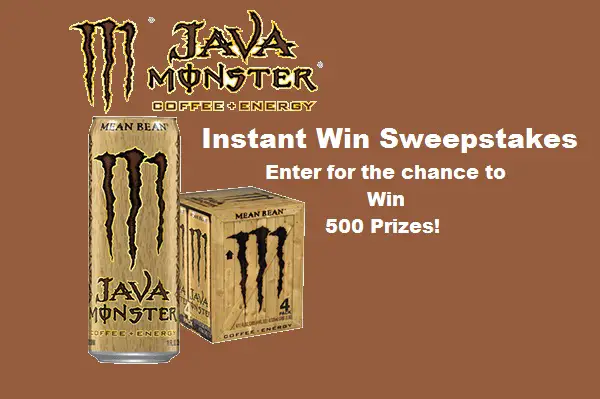 Java Monster Instant Win Sweepstakes (500 Prizes)