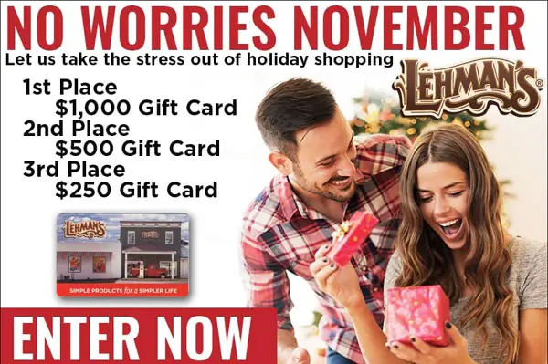 Win Free Gift Cards in Lehman's November Sweepstakes