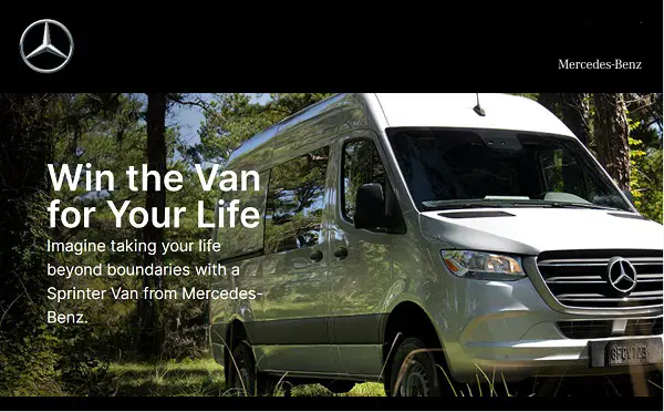 Mercedes-Benz Van Contest: Win a Sprinter Cargo Van & $20,000 Cash