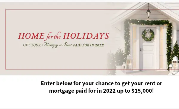Win $15,000 Mortgage with Home for the Holidays Sweepstakes