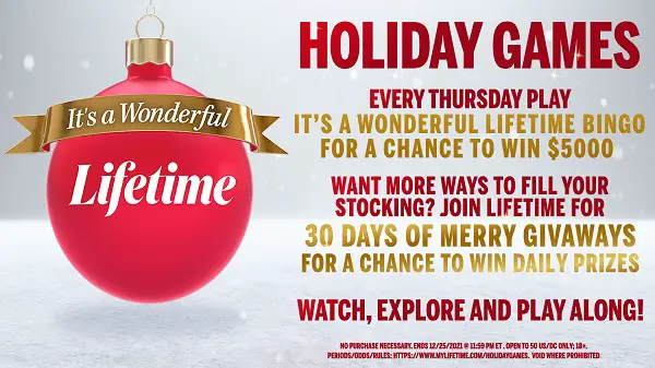 My Lifetime: 30 Days of Merry Giveaways (Daily Prizes)