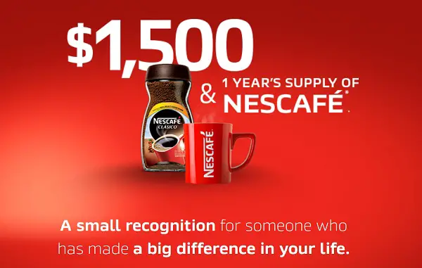 NESCAFÉ Clásico Sweepstakes: Win Free Nescafe For A Year & A $1,500 Gift Card