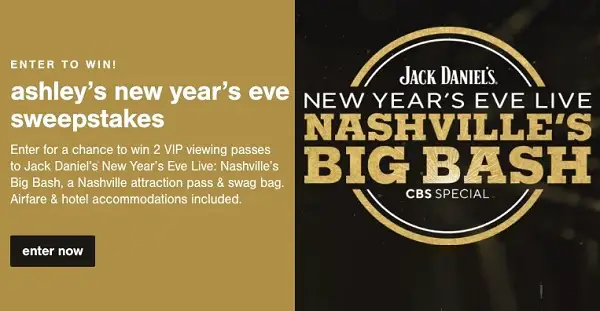 Ashley Furniture New Years Eve Sweepstakes: Win Trip to Nashville!