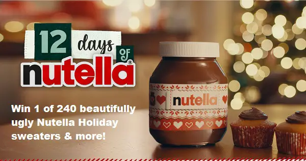 12 Days Of Nutella Sweepstakes: Win Daily Prizes (240 Winners)