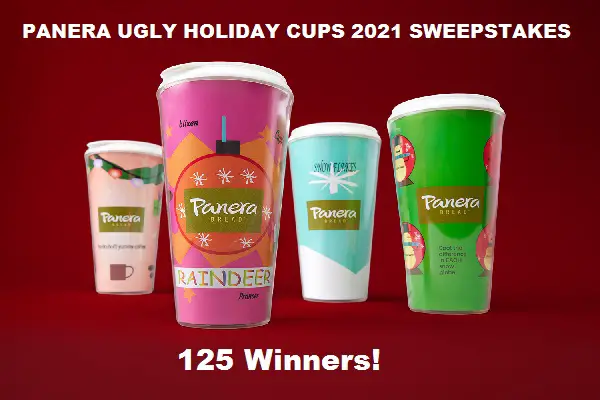 Panera Ugly Holiday Cups 2021 Sweepstakes (125 Prizes)