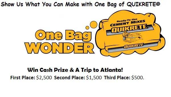 QUIKRETE One Bag Wonder Contest 2021: Win $4,500 Cash Prize