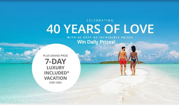 Sandals 40 Years Of Love Giveaway: Win Daily Prizes & Free Vacation