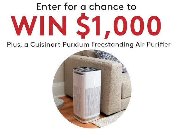 Simple & Special Sweepstakes: Win $1,000 + Cuisinart Purxium Freestanding Air Purifier