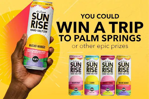 Sunrise Seltzer Palm Springs Flyaway Instant Win Game Giveaway