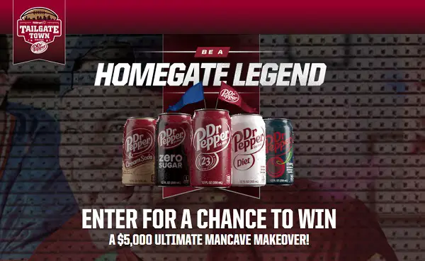 Dr Pepper Ultimate Mancave MakeoverSweepstakes: Win $5,000 Cash Prize