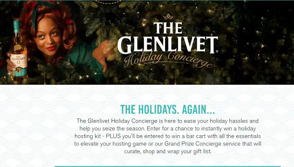Glenlivet Holiday Concierge Sweepstakes: Instant Win Jessica Walsh’s Holiday Hosting Kit