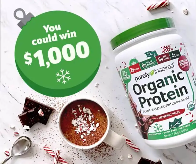 Win $1,000 Gift card & 1-year supply of Purely Inspired Organic Protein