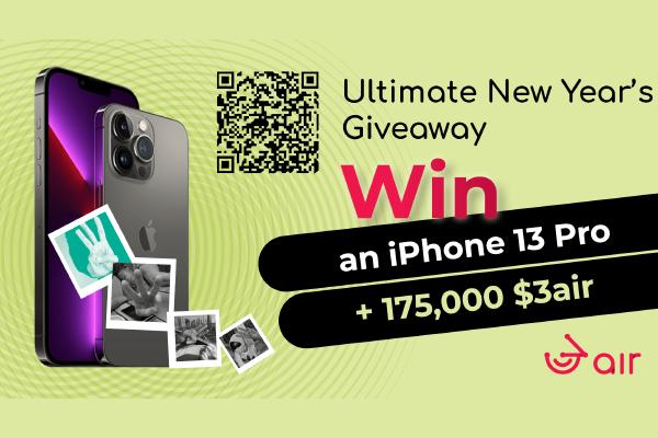 3AIR Ultimate New Year Giveaway: Win iPhone 13 Pro