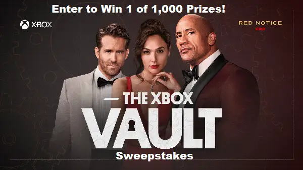 Microsoft The Xbox Vault Sweepstakes: Win Xbox Series X or Red Notice Artifacts (1000+ Prizes)