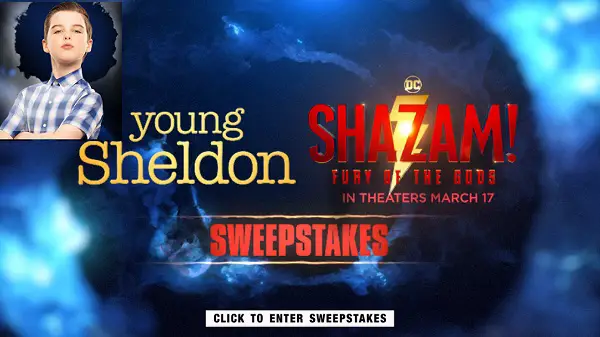 Young Sheldon Week Nights Shazam Movie Sweepstakes (500+ Winners)